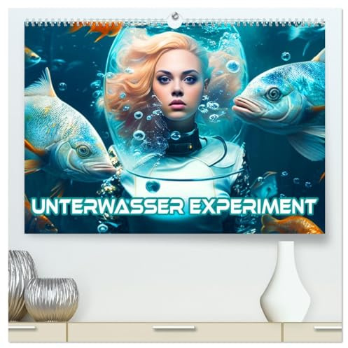 Unterwasser Experiment (hochwertiger Premium Wandkalender 2026 DIN A2 quer), Kunstdruck in Hochglanz: Die Fische-Frau wird in der Lage sein, unter ... aus der KI erschaffen. (CALVENDO Menschen)