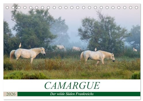 Camargue - Der wilde Süden Frankreichs (Tischkalender 2026 DIN A5 quer), CALVENDO Monatskalender: Landschaft und Tiere des einzigartigen Feuchtgebietes im Rhone-Delta (CALVENDO Natur)