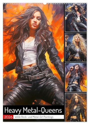Heavy Metal-Queens. Wilde Rock- und Metal-Girl Paintings (Wandkalender 2026 DIN A2 hoch), CALVENDO Monatskalender: Rockin' Maidens zeigen Power und Leidenschaft (CALVENDO Menschen)