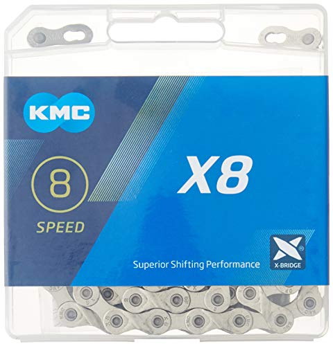KMC Fahrradzubehör 8 x 116 l, Silber X8-SILVER-116L, 116 Link