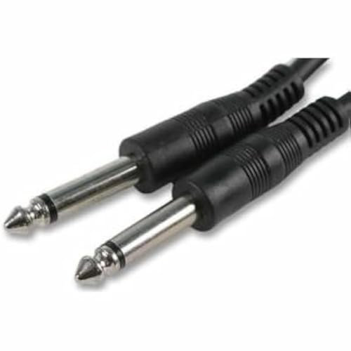 PCArena Guitar Amp Cable 6.35mm To 1/4 Mono Jack Plug Lead 20m