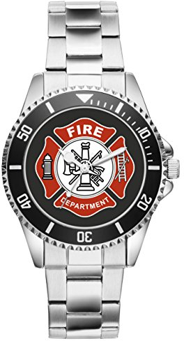 KIESENBERG Herrenuhr Armbanduhr Feuerwehrmann Feuerwehr Geschenk Artikel Zubehör Analog Quartz Uhr 1162