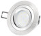 SSC-LUXon LED-Einbaustrahler Ultra flach (30mm) RF-2 rund Alu gebürstet schwenkbar mit 4W LED Modul warmweiß 2700K 230V ohne Trafo | Oberfläche Aluminium gebürstet | glanzpolierter Innenring