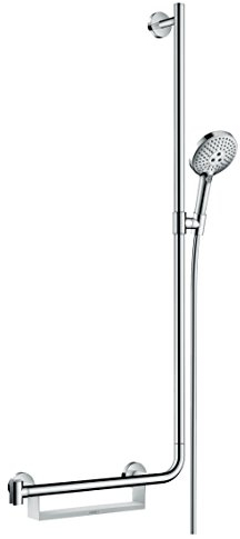 hansgrohe Raindance Select S Duschset, 1,10 m, mit Haltegriff links, 3 Strahlarten, Chrom