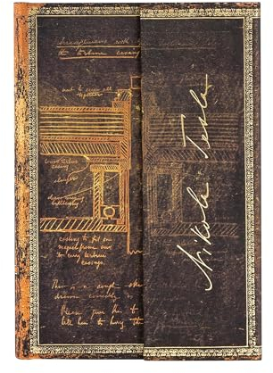 Paperblanks - Tesla, Sketch of a Turbine - Embellished Manuscripts Collection - Mini - Unlined - Wrap Closure - 85 Gsm