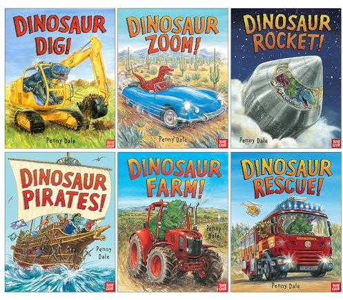 Penny Dale's Dinosaurs Series 6 Books Set With a Free Stories Audio Book! (Dinosaur Dig!, Dinosaur Zoom!, Dinosaur Rocket!, Dinosaur Pirates!, Dinosaur Farm! & Dinosaur Rescue!)