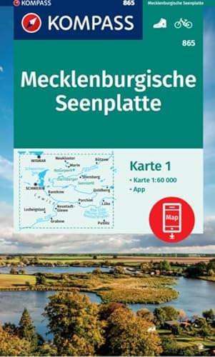 KOMPASS Wanderkarten-Set 865 Mecklenburgische Seenplatte (3 Karten) 1:60.000: Wander- und Fahrradkarte in einem - inklusive Offline-Verwendung in der KOMPASS-App. Wander-& Radwege.