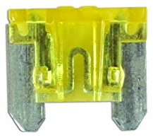 Connect 30442 Low Profile Mini Blade Fuse 20A Yellow 25pc