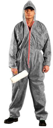 angelservice24 Einweg-Overall mit Kapuze (stahlgrau, XXL)