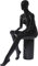 Euroton XF-17H schwarz lackierte abstrakte sitzende Schaufensterpuppe Mannequin Frau