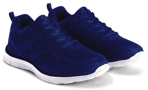 Get Fit Women's Lightweight Running Trainers - Breathable Mesh Gym Shoes with Cushioned Sole - Comfortable Walking & Fitness Sneakers - Lace-Up Athletic Footwear - Navy - 7-40