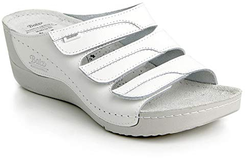Batz OLGA Handgemachte Hochwertigem Komfortschuhe, Lederschuhe, Pantolette, Hausschuhe, Sandalette, Sandalen, Damen, Weiß, EU 39