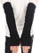 BACKSPORT Damen Mädchen Fingerlos Armstulpen Handschuhe gestrickt Lang (#C Schwarz)