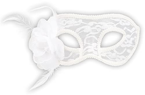 Boland - Spitzen Augenmaske Mystique | Weiße venezianische Maske für Maskerade und Mottoparty