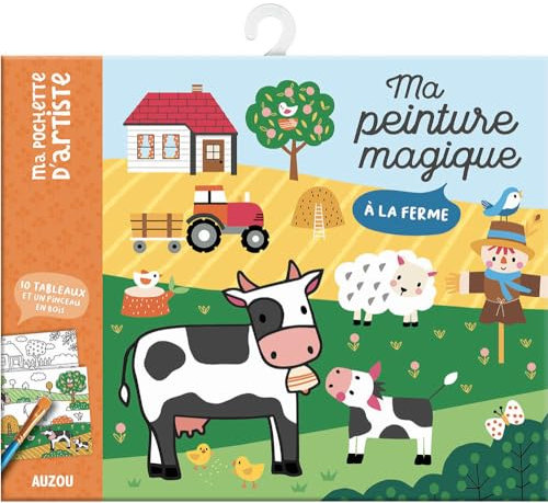 Ma peinture magique - à la ferme: 10 tableaux et un pinceau en bois
