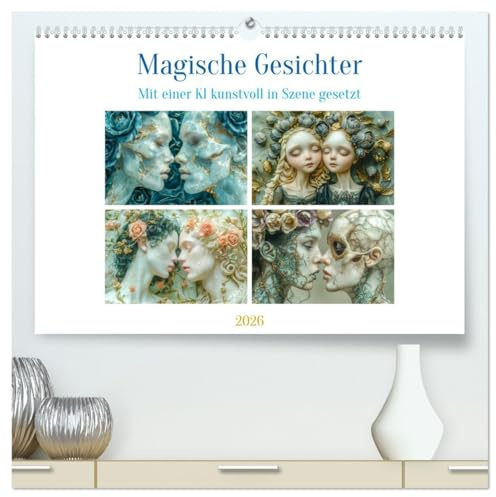 Magische Gesichter (hochwertiger Premium Wandkalender 2026 DIN A2 quer), Kunstdruck in Hochglanz: Diese Kunstwerke sind nicht nur visuelle ... und Betrachter schaffen. (CALVENDO Menschen)