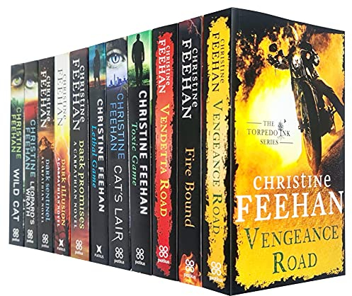Christine Feehan Collection 11 Books Set (Vengeance Road, Fire Bound, Vendetta Road, Toxic Game, Cat's Lair, Lethal Game, Dark Promises, Dark Illusion, Dark Sentinel, Leopard's Wrath, Wild Cat)