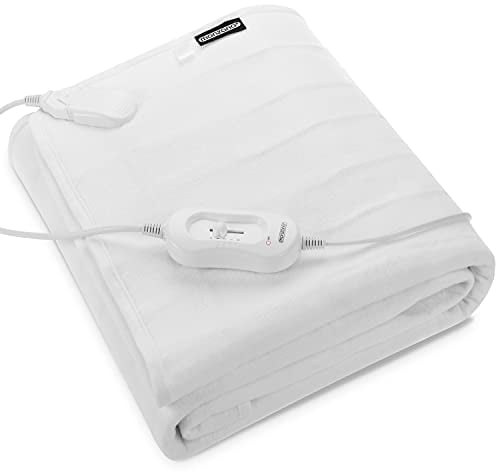 Monzana® Heizdecke Wärmeunterbett 150x80cm 3 Stufen 60W weiß Wärmedecke Überhitzungsschutz waschmaschinenfest