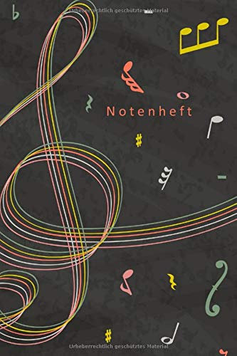 Notenheft: Notenheft zum Selberschreiben/Notenheft blanko/ Notizbuch für Lehrer Musiker und Komponisten/ 80 Seiten /Blanko Notenpapier Manuskript ... Keyboard / 6x9 Forma DIN A5/Soft Cover