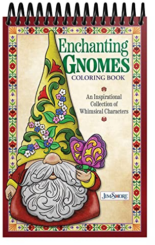 Jim Shore Enchanting Gnomes Coloring Book: An Inspirational Collection of Whimsical Characters (Design Originals) Spiral Adult Coloring Book with 32 Folk-Art Inspired Designs on Thick Perforated Paper