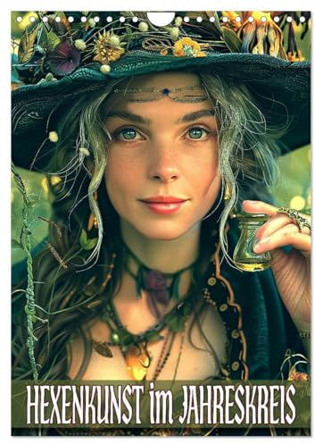 Hexenkunst im Jahreskreis (Wandkalender 2025 DIN A4 hoch), CALVENDO Monatskalender: Mit Hilfe der KI erstellten Poster über Hexen und Zauberei (CALVENDO Hobbys)