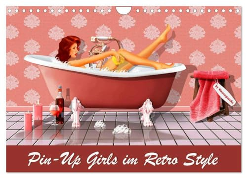 Pin-Up Girls im Retro Style by Mausopardia (Wandkalender 2025 DIN A4 quer), CALVENDO Monatskalender: Eine Reise in die 50er Jahre mit Oldtimern und sexy Pin-Up Girls. (CALVENDO Kunst)