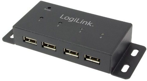 LogiLink UA0141 USB 2.0 HUB 4-Port, incl. Power Display, Full Metal Housing
