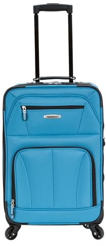 Rockland Pasadena Expandable Spinner Carry-on 19, Turquoise