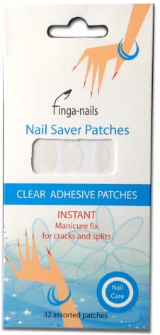 32 Instant Split Nail Saver Patches - Clear Self-Adhesive Broken Nail Repair Kit for Cracks and Splits - Temporary Manicure Fix Protector for Natural Fingernails & Polish