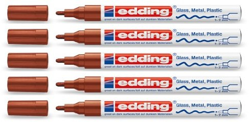 edding 751 Glanzlack-Marker Sparpack 14 Farben und viele Sortimente zur Auswahl (5, braun)
