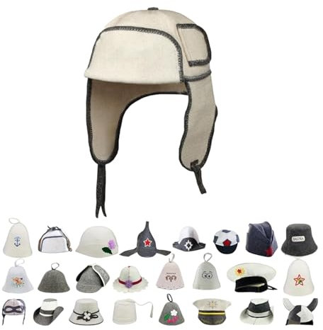 GMMH® Saunahut aus Wollfilz, Saunamütze für Damen und Herren mit witzigen Motiven, Filz Kopfschutz Saunakappe Filzkappe Mütze Filzhut Hut Kappe für Sauna, Banya, Finnische Sauna (Hut 1520)