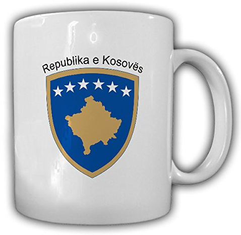 Kosovo Wappen Republika e Kosovës Emblem Albanisch und Serbisch - Kaffee Becher Tasse #13664