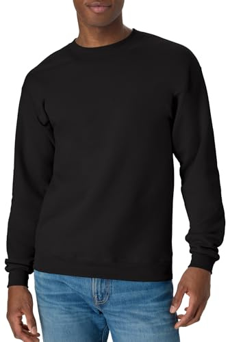 Hanes Men's EcoSmart Sweatshirt, Black, Medium