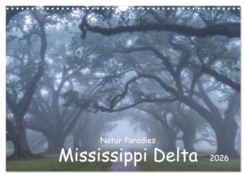 Natur Paradies Mississippi Delta (Wandkalender 2026 DIN A3 quer), CALVENDO Monatskalender: Entdecken Sie die Schönheit der Natur: Unser Wandkalender ... von Zypressen und Sümpfen. (CALVENDO Natur)