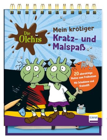 Die Olchis – Mein krötiger Kratz- und Malspaß: 20 oberolchige Motive zum Freikratzen und Ausmalbilder | Mit Schablone und Kratzstift