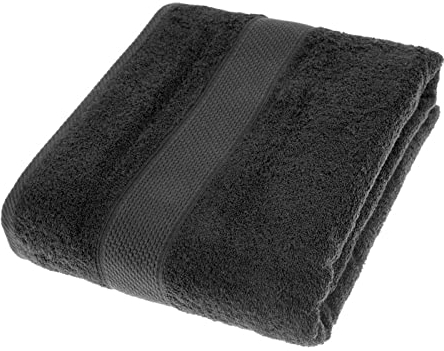 HOMESCAPES Black Turkish Cotton Jumbo Towel Super Soft Thick & Absorbent 500 GSM Towel Heavy Weight for everyday Luxury