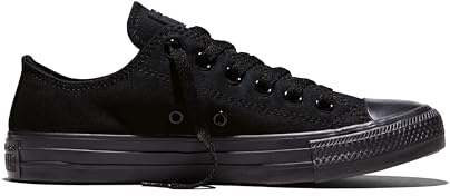 Converse Chuck Taylor All Star Low Top Shoe, black monochrome, 4.5 M US