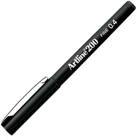 Artline 200 Fineliner mit Tinte auf Wasserbasis 0,4 mm Schreibspitze 0,4 mm Strichbreite 12er Pack schwarz