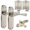 Door Handle Pack with Chrome Door Handles on Backplate, Latch & Hinges
