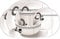 Leisurewize LWACC235 Melamine 16 Pcs Dinner Set - Plates, Bowls, Mugs, Side Plates Abstract Art, Heat Resistant, Dishwasher Safe
