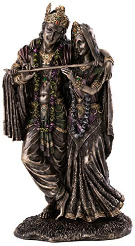 11,5 – Zoll Radha & Krishna Hindu Divine Love Real Bronze Powder Cast Statue