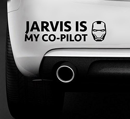 MR WHEEL TRIMS Jarvis Is My Co Pilot FUNNY CAR VAN 4X4 LAPTOP STICKER IRON MAN VINYL DECAL