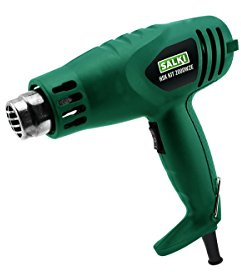 SALKI | Heißluftpistolen-Set HSK 2000W 2E - Heißluftgebläse-Set 2000W mit 4 Düsen und Schaber, 2 Leistungsstufen, Lufttemperatur 450-600 °C, Kabel 2 Meter