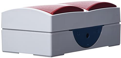 Busch-Jaeger 20/2 EW/DVN-53 SCHUKO Doppelsteckdose EDV mit Klappdeckel grau/blaugrün/rot Ocean IP44 2CKA002084A0700