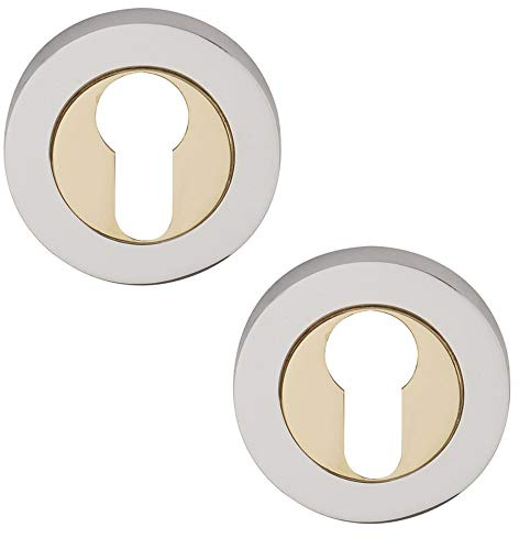 Excel Architectural DH3633 Rosetten-Set, rund, poliertes Messing/Chrom