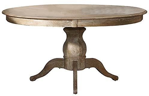 Loberon Tisch Beaumont, Stilvoll Ausgearbeiteter Standfuß, auf Zwei Meter Ausziehbar, Natürliche Maserung, Antik-Finish, Esstisch, Eichenholz, braun