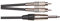 Câble 2 jack 6,35 mâle mono - 2 RCA mâle - Yellow câble K02 3 mètres