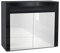 Vladon Kommode Valencia, Made in Germany, Sideboard mit 2 Türen und 1 offenem Fach, Schwarz matt/Weiß Hochglanz/Schwarz Hochglanz (108 x 92 x 40 cm)