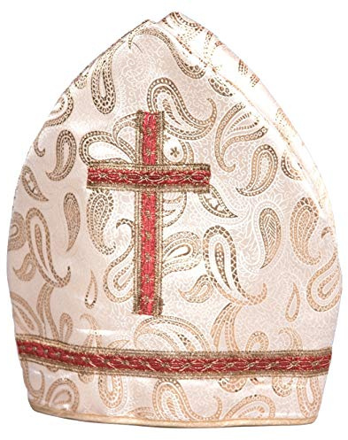 Festartikel-Müller Bischofsmütze Mitra Creme, Brokat