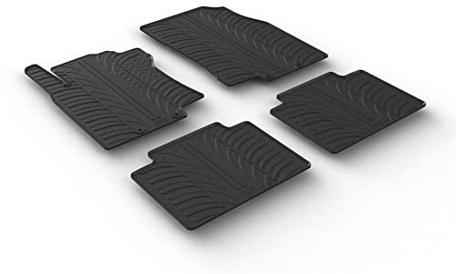 Gledring 0297 Tapis de sol Caoutchouc noir Avant et Arrière